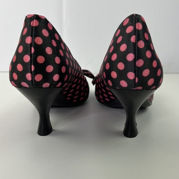 Söfft Black with Pink Polka Dot Retro Heels - Picture 5 of 9